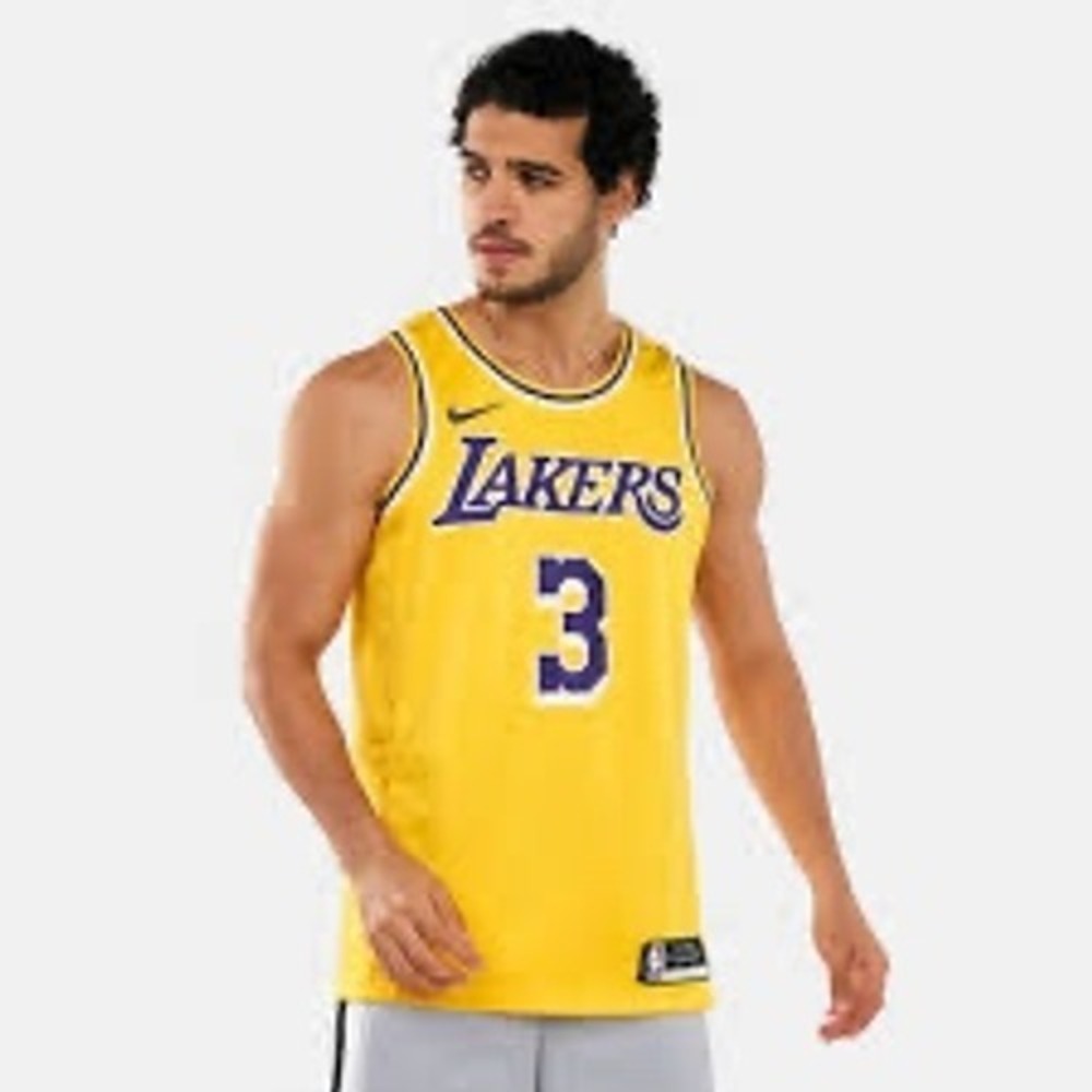 Fanatics Anthony‎ Davis Los Angeles Lakers basketball gold jersey # 3 size 3XL